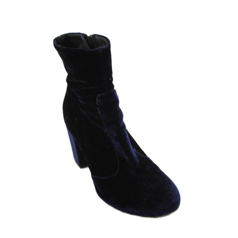 STEVEN BY STEVE MADDEN Womens Velvet Ankle Boots Navy Blue Size 40 10